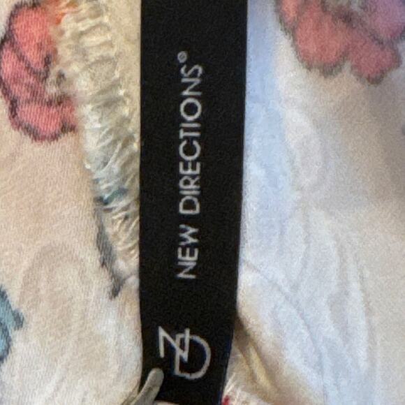 New Directions Womens Pants SZ 12 Beige Floral Brocade Mid Rise Stretch Trousers - Picture 11 of 11